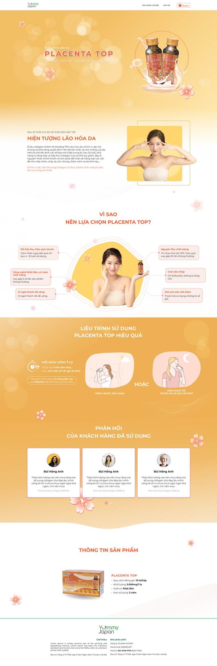 Thiết kế website sản phẩm làm đẹp nhập khẩu từ Nhật Bản Placenta 1 2
